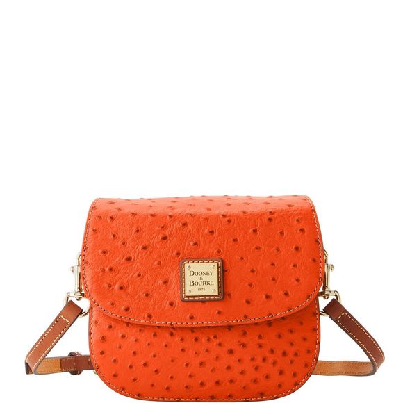 Dooney & Bourke Handbags - Dooney & Bourke Ostrich Saddle Bag - Geranium